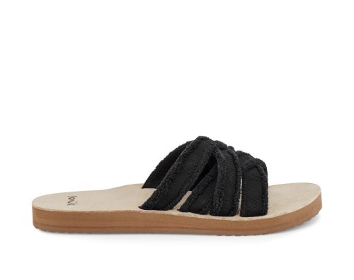 Sanuk Fraidy Slide - Sanuk Sandals Womens Black - Philippines TEVYSG504